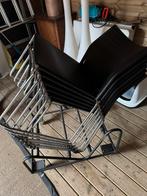 6 stoelen + kar, Ophalen, Zo goed als nieuw, Zwart
