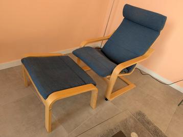Fauteuil avec repose pied de Ikea (comme neuf) modèle Poäng beschikbaar voor biedingen