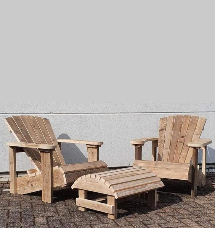 Luxe Canadian chairs, bear chairs, Tuin en Terras, Tuinstoelen, Nieuw, Hout, Stapelbaar, Ophalen of Verzenden