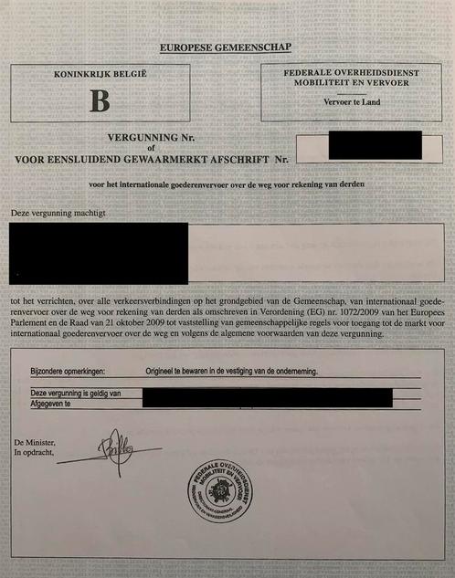 Vakbekwaamheid transportvergunning vervoersvergunning, Zakelijke goederen, Stock en Retail | Verkoopwagens, Ophalen of Verzenden