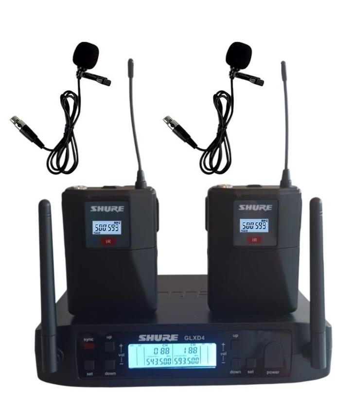 HALLOWEENPROMO Nieuwe Shure met 2 dasspeld microfoons, Muziek en Instrumenten, Microfoons, Nieuw, Zangmicrofoon, Draadloos, Ophalen of Verzenden