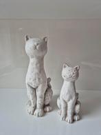 Adorables statues déco chats en céramique blanche, Ophalen of Verzenden, Zo goed als nieuw