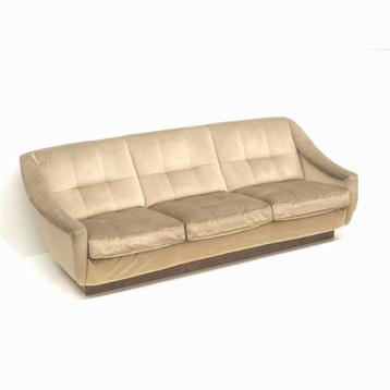 VIntage fluwelen 3-zits bank jaren '60 '70 retro midcentury beschikbaar voor biedingen