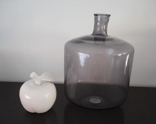 Decoratieve fles + witte appel, Huis en Inrichting, Woonaccessoires | Wanddecoraties, Zo goed als nieuw, Ophalen