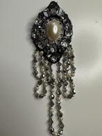 Gala Broche 17cm lang en 5.5cm breed, Overige materialen, Gebruikt, Ophalen of Verzenden, Zilver