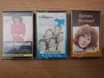 K7 audio Barbara Streisand - The Platters - Linda Ronstadt beschikbaar voor biedingen