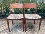 Set Vintage teak eetkamerstoelen, Ophalen, Zo goed als nieuw, Stof, Twee