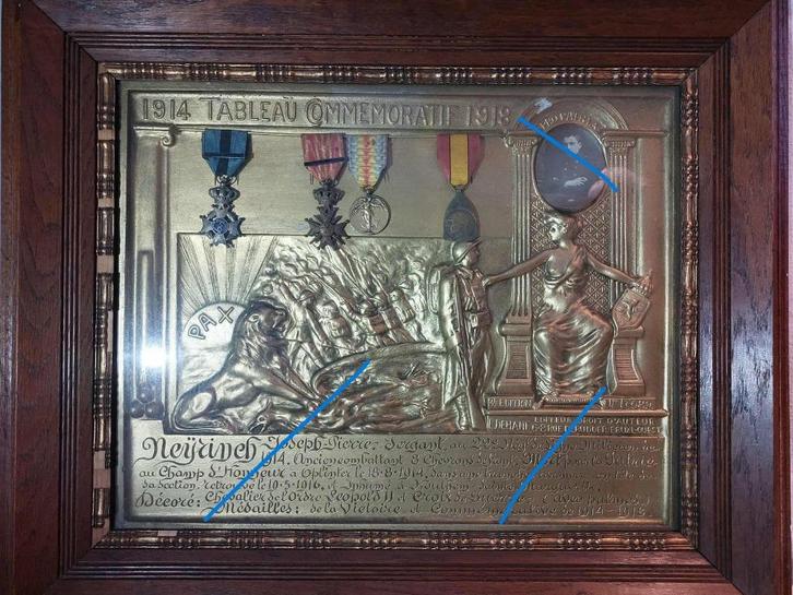 Medailles Gesneuvelde Sint-Margriete-Houtem 1914, Verzamelen, Militaria | Algemeen, Ophalen