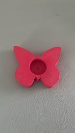 Theelichthouder vlinder donker roze, Huis en Inrichting, Ophalen of Verzenden