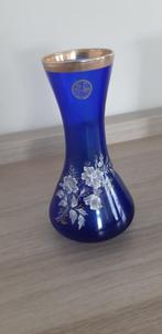 Vintage Blauwe Vaas - Italië - handgemaakt met goud - SC Lin, Antiek en Kunst, Ophalen