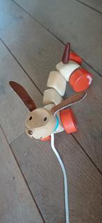 Plantoys houten trekhondje - speelgoed, Ophalen, Zo goed als nieuw