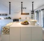 Set van 3 zwart-metalen hang/pendellampen, Huis en Inrichting, Ophalen, Zo goed als nieuw, Modern, Metaal