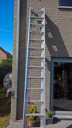Opsteek ladder met trektouw 3x14 treden, Doe-het-zelf en Bouw, Ladders en Trappen, Ophalen, Zo goed als nieuw, Ladder
