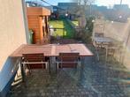 Tuinset teak metaal - koopje, Tuin en Terras, Tuinsets en Loungesets, Ophalen, Gebruikt, 6 zitplaatsen, Teakhout