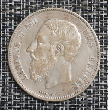 5 Francs Belgique 1865 Leopold 2