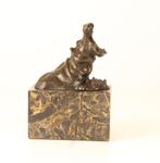 Bronzen Beeld ban twee badende Nijlpalen GRATIS LEVERING, Antiek en Kunst, Verzenden, Brons