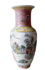 grote Famille Rose chinese vaas., Antiek en Kunst, Ophalen