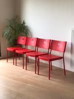 4 vintage Ikea stoelen model ‘herman’, Maison & Meubles, Chaises, Quatre, Modern, Utilisé, Rouge