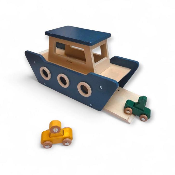 Trixie houten veerboot met wielen, Kinderen en Baby's, Speelgoed | Houten speelgoed, Ophalen