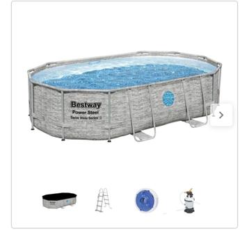 Zwembad BESTWAY ovaal 4,88 x 3,05 x H.1,07m nieuw met pompe beschikbaar voor biedingen