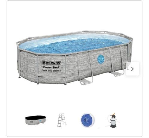 Zwembad BESTWAY ovaal 4,88 x 3,05 x H.1,07m nieuw met pompe, Tuin en Terras, Overige Tuin en Terras, Nieuw, Ophalen