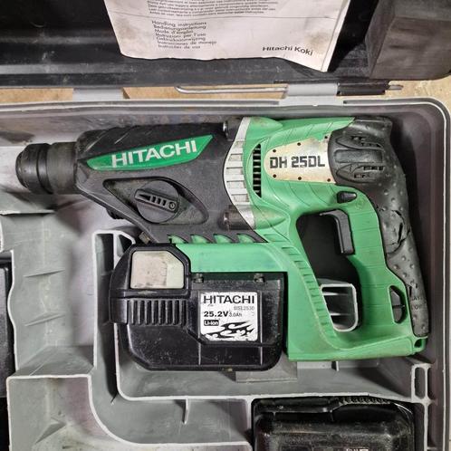 HITACHI DH 25DL Accu-boorhamer + 2 ACCU'S + LADER, Doe-het-zelf en Bouw, Gereedschap | Boormachines, Gebruikt, Boor- en/of Breekhamer