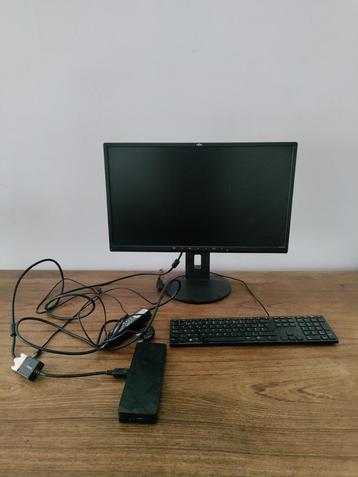 Écran d'ordinateur lcd fijutsu et clavier Hp, Informatique & Logiciels, Moniteurs, Autres types, HD, DisplayPort, 5 ms ou plus
