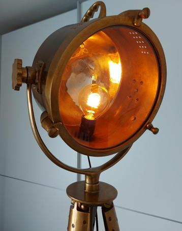 Robuuste staande koperen scheepslamp, Antiek en Kunst, Antiek | Verlichting, Ophalen