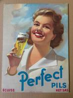 plaque PERFECT Pils  Bière Brasserie ÉCLUSE  HET SAS 1954, Verzamelen, Ophalen of Verzenden