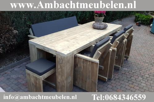 steigerhout tuinset Tafelset Tuintafel STOELEN + BANK !!!!, Jardin & Terrasse, Ensembles de jardin, Neuf, Salons de jardin, Bois d'échafaudage