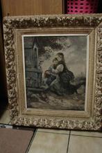 antiek: oud  schilderij in dikke kader gesigneerd, Ophalen