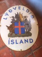 Emaille bord Ijsland jaren 50 ., Ophalen of Verzenden, Gebruikt, Reclamebord