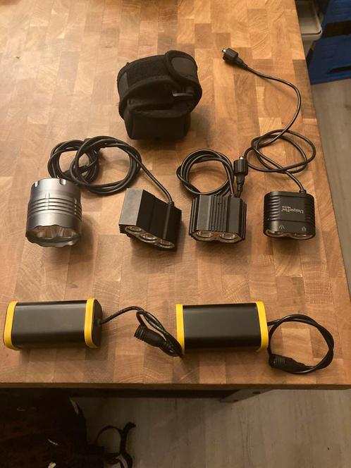 Fietslichten met externe batterij en houder., Fietsen en Brommers, Fietsaccessoires | Fietsverlichting, Gebruikt, Ophalen