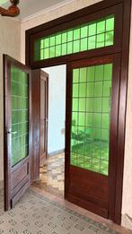 Vintage dubbele binnendeur loodglas, Doe-het-zelf en Bouw, Ophalen, Gebruikt, Binnendeur, Glas