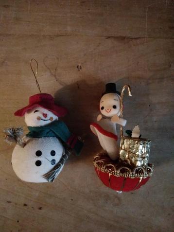 vintage kersthanger.Made in Japan en sneeuwman hanger  beschikbaar voor biedingen