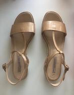 Sandales cuir beige verni Enzo Di Martino 41, Gedragen, Beige, Sandalen of Muiltjes