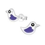 Boucles d'oreilles enfant en argent oiseau avec émail - Viol, Enlèvement ou Envoi, Boucles d'oreilles, Neuf