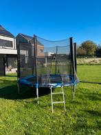 Trampoline bleu 252 cm avec filet et échelle, Enlèvement, Utilisé