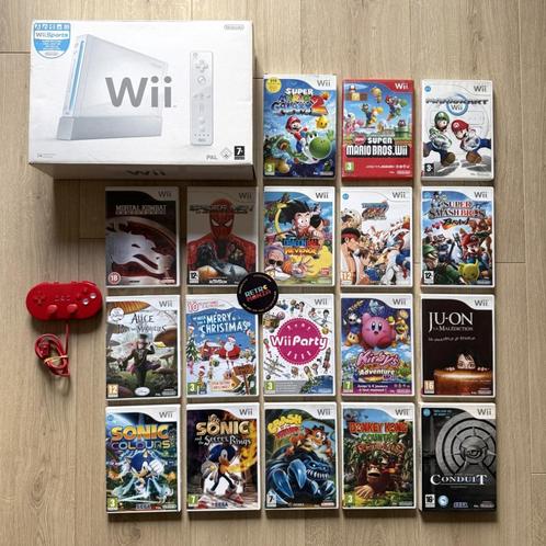 Nintendo Wii RVL-001 console + spellen, Games en Spelcomputers, Games | Nintendo Wii, Zo goed als nieuw, Ophalen of Verzenden