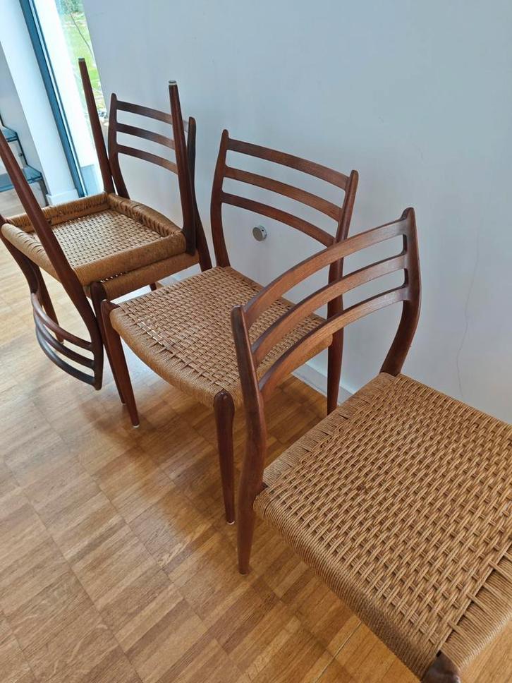 Niels Möller stoelen, Huis en Inrichting, Stoelen, Gebruikt, Hout, Ophalen
