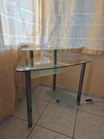Petit bureau en verre et métal – Très bon état, Maison & Meubles, Enlèvement, Verre