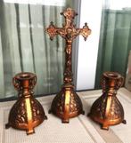 Ensemble d'autel en croix bougeoirs rares😍💑🙏⛪⚡🤗🎁👌, Antiquités & Art, Antiquités | Objets religieux, Enlèvement ou Envoi
