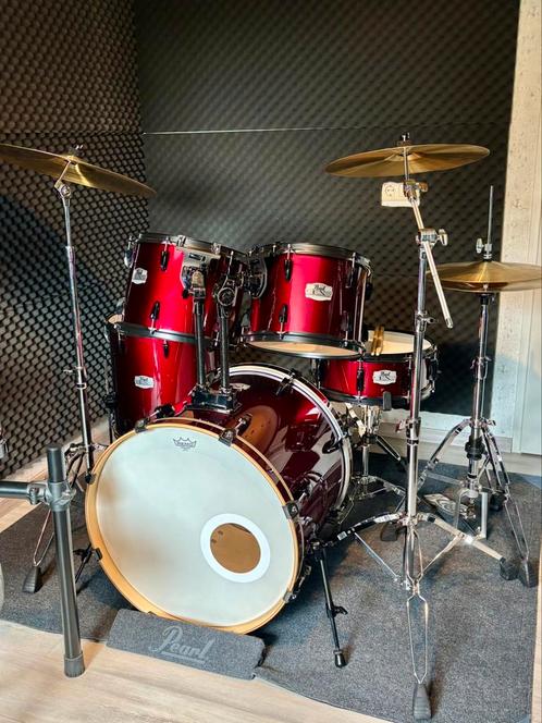 Pearl export zeer compleet + drumkruk + hoezenset, Muziek en Instrumenten, Drumstellen en Slagwerk, Zo goed als nieuw, Pearl, Ophalen
