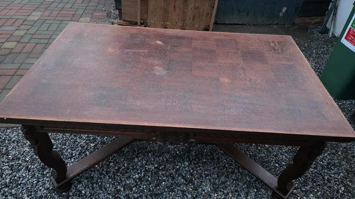 Grande table ancienne en chêne massif Extensible, Maison & Meubles, Tables | Tables à manger, Utilisé, 100 à 150 cm, Cinq personnes ou plus