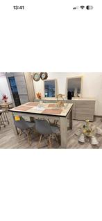 Eetkamer set vitrine dressoir spiegels tafel 4stoel nu 500eu, Enlèvement, Comme neuf