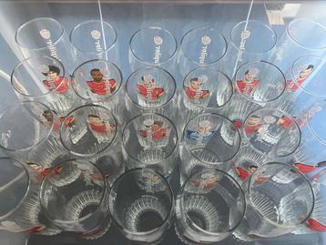 Jupiler glazen rode duivels wk 2014 + panini album, Ophalen, Nieuw, Bierglas