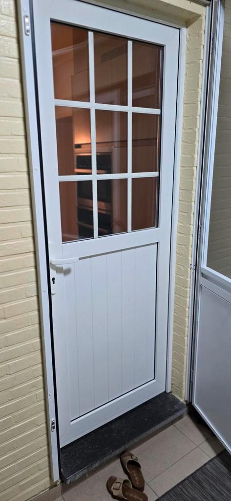 PVC Deur te koop, Doe-het-zelf en Bouw, Deuren en Vliegenramen, Zo goed als nieuw, Buitendeur, 215 cm of meer, 80 tot 100 cm, Kunststof