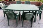 Tuintafel met 6 stoelen te koop!, Jardin & Terrasse, Tables de jardin, Enlèvement, Utilisé, Rectangulaire