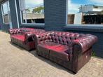 Chesterfield 3+2 zit zetels oxblood rood GRATIS GELEVERD, Huis en Inrichting, Ophalen of Verzenden, Leer