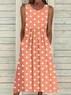 Te koop:NieuwDames elegante stippenprint met ronde hals, XL., Ophalen, Maat 46/48 (XL) of groter, Nieuw, Oranje